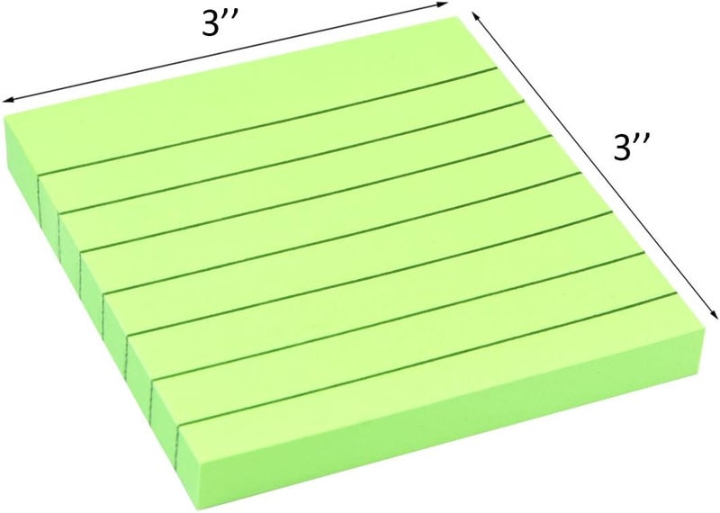 WSPER 9 Pack Lined Sticky Notes 3”x3” Bright Colors Self-Stick Note Pads with Line, 9 Colors Bulk Sticky Memo Pad for School, Office, Meeting - Image 5